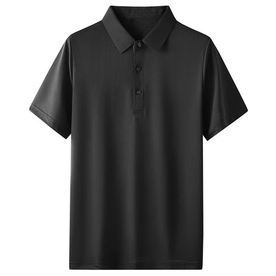 Man Summer Quick Dry Mercerized T-shirt Boys Breathable Iron-free Short Sleeve Button Up Office Wear Polo Shirt Plus Size 4xl