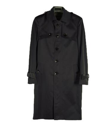 Single breasted trench coats men medium-long coats 219 autumn winter loose turn-down collar mens overcoat plus size outerwear