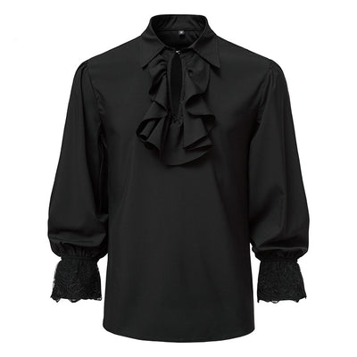 New Men&#39;s Renaissance Steampunk Ruffle Medieval Halloween Costume Elegant Gentleman