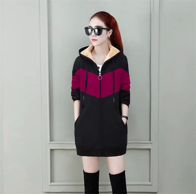 2022 Autumn Winter Women Imitation lamb Jacket Coats Female Mid-Length Hooded cashmere Thicken Warm Sweatshirts Outerwear R606