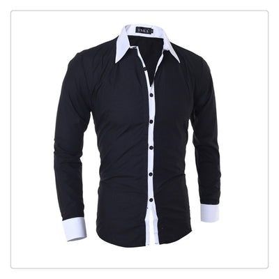Men&#39;s Casual Slim Long-sleeved Shirt Top Blouse Male Social Business Dress Shirt Office Clothes Wedding Clothing