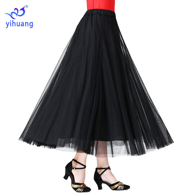 Ballroom Standard Dance Skirt New Style Long Waltz Tango Skirt Practice Outfits