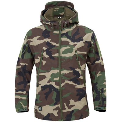Men's Army Fans Military Tactical Jacket Camouflage Waterproof Combat Jacket Hoody Softshell Coat Army Uniform