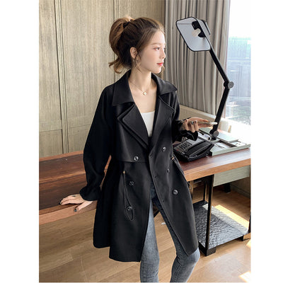 Autumn Clothing Outdoor Ladies Suit Windbreaker Casual Loose Women Trench Coat Double Breasted Solid Outwear Ropa Mujer