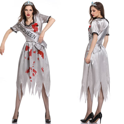 Dead Princess Cosplay Costumes Halloween Scary Miss World Ghost Bride Costumes for Women Adult Cosplay Lady Zombia Dress XL