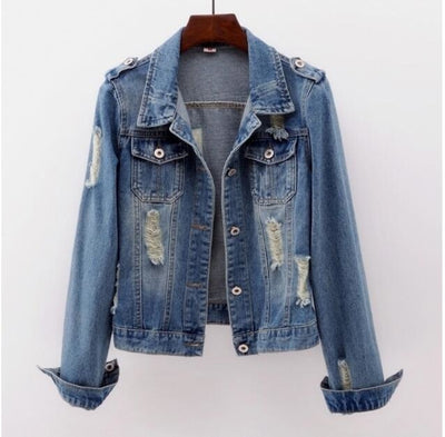 Denim Jacket Ladies 2021 Blue Denim Jacket Spring Autumn Jacket Casual Harajuku Pocket Quality Korean Fashion Women's Jacket