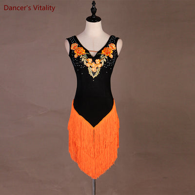 Latin Dance Competition Dress for Women Latin Dresses High-End Custom Sleeveless Latin Clothing Adult Dance Wear Chacha Outfit