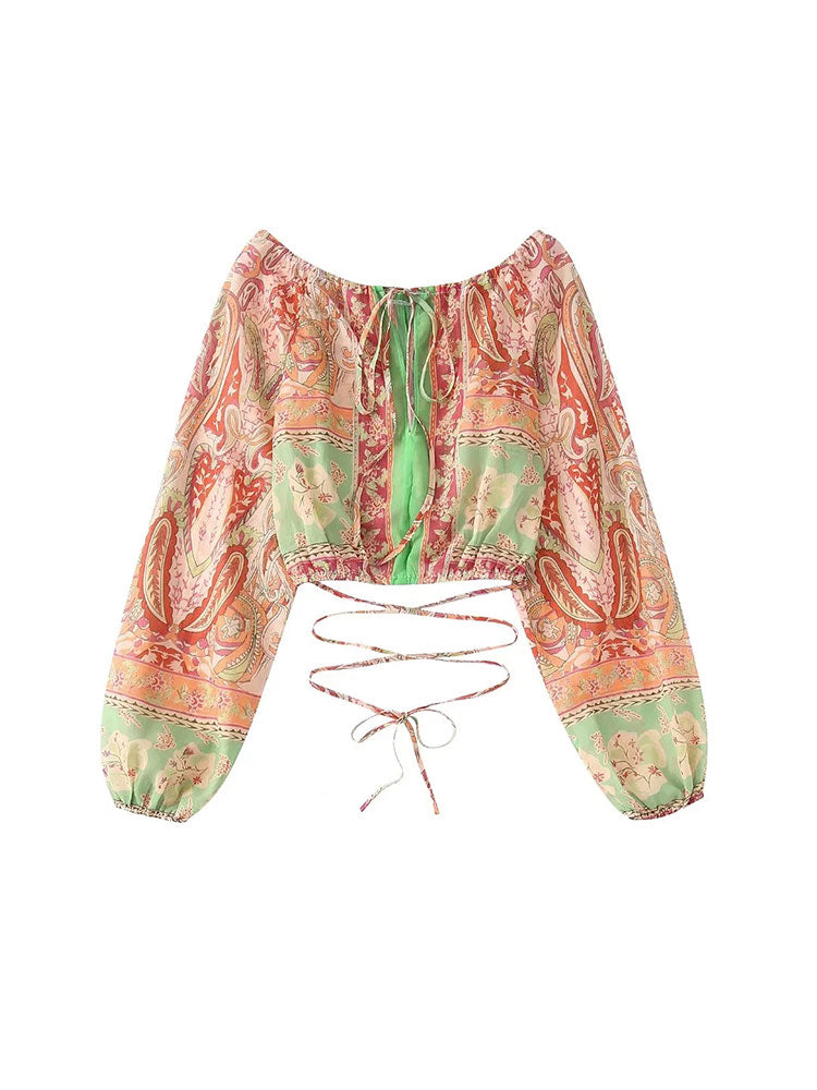 Nlzgmsj 2022 Vintage Chic Women Two Piece Outfits Off Shoulder Long Sleeve Tops Bohemian Elastic Waist Skirts 2 Piece Boho Sets