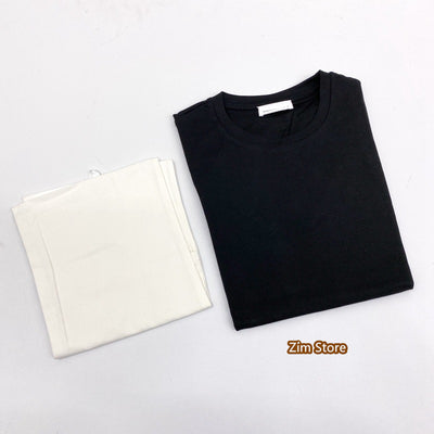 JilS@nder Summer Female Tee Shirt Cotton U\O-Neck Short Sleeve Slim Casual Minimalism Multi Color with Label