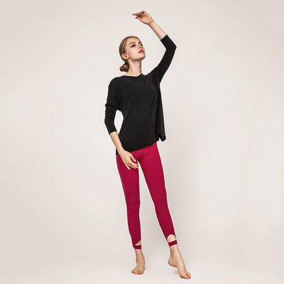 Autumn Women Sport Shirt Loose Yoga Shirt Cross Bandage Running Tee Tops Female Long Sleeve Gym Fitness T-shirts Backless Blouse