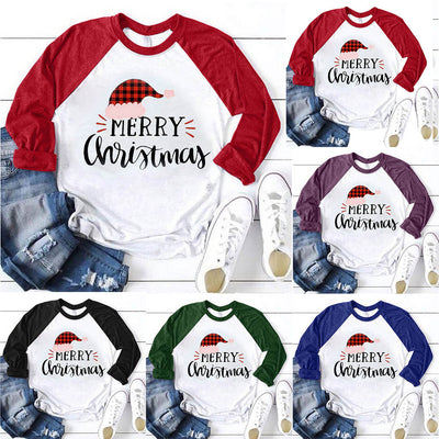 2022 Hoodies Oversized Sweatshirt Christmas Women Color Patchwork Print Tops Hooded Pullover Blouse T-Shirts