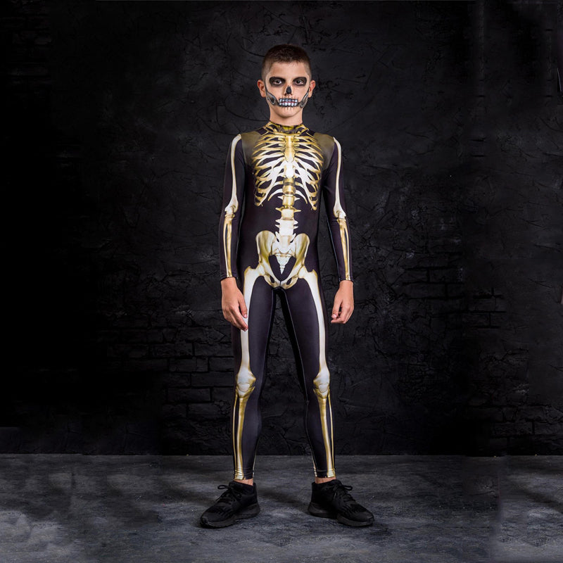 Halloween Cosplay Jumpsuit Women Kids Scary Costume Boy Girl Fancy Day of The Dead Family Carnival Party Parent-Child Skeleton