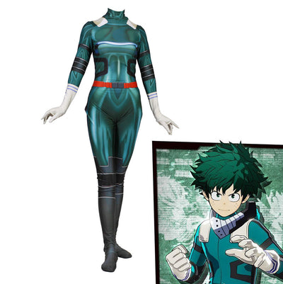 Halloween Costume Hero Academia Cosplay Costume Midoriya Izuku Jumpsuits Zentai Combat Suit Spandex Lycra