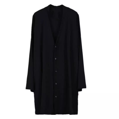 Men's new ultra-long v-neck loose light trend Cardigan jacket personality casual fashion youth summer
