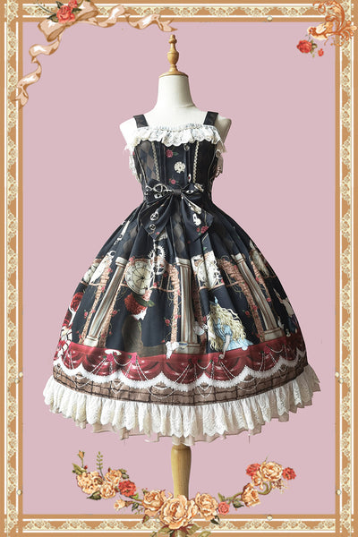 Party in Timing Tower ~ Sweet Printed Lolita JSK Dress Sleeveless Party Dress by Infanta