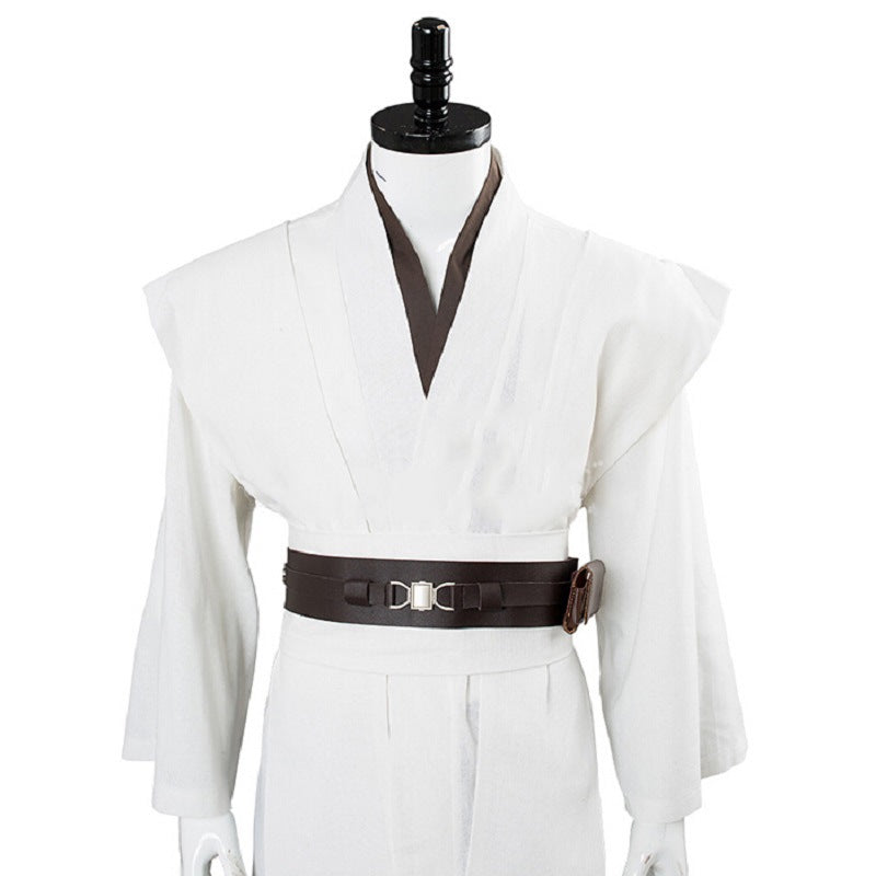 Plus Size Jedi Knight Cosplay Costume Set Anakin Skywalker Black Brown White Warrior Men Knight Cool Halloween Costume