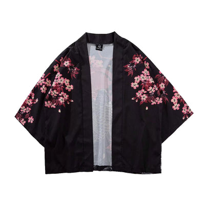 38# Summer Japanese Five Point Sleeves Kimono Mens And Womens Cloak Jacke Top Blouse Robe Kimomo Chinese Style Cardigan Kimono