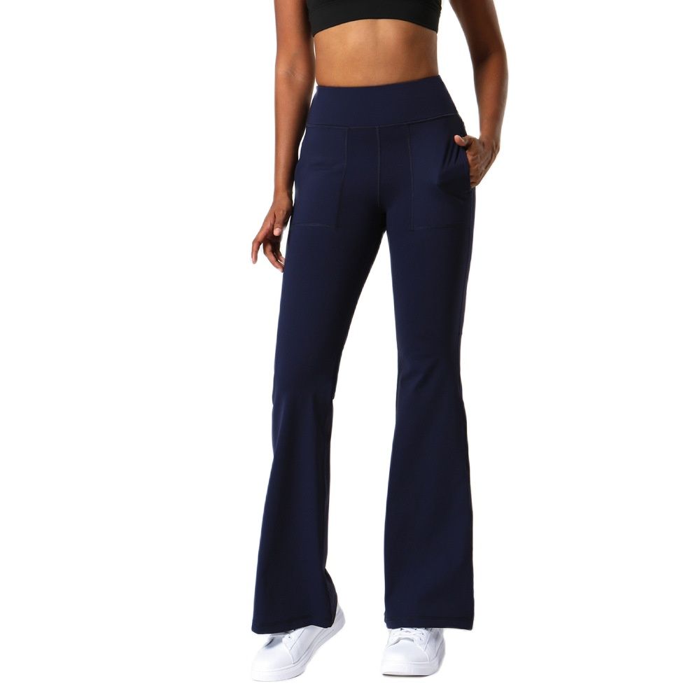 NCLAGEN Yoga Pants High Waist Fashion Bell-bottoms With 2 Side Pocket Fitness GYM Casual Loose Dance Sports Wide-leg Trousers