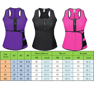 Women Lady Neoprene Corset Waist Trainer Vest Tank Workout Slimming Shapewear Sweat Belly Belt Body Shaper