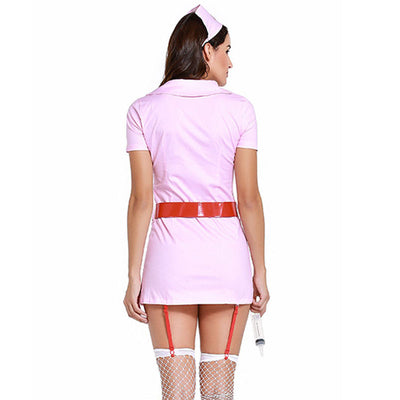 Women Sexy Pink Naughty  Costume Fancy Party Dress Sexy Uniform Outfits Role Play Carnival Adult Halloween Costume
