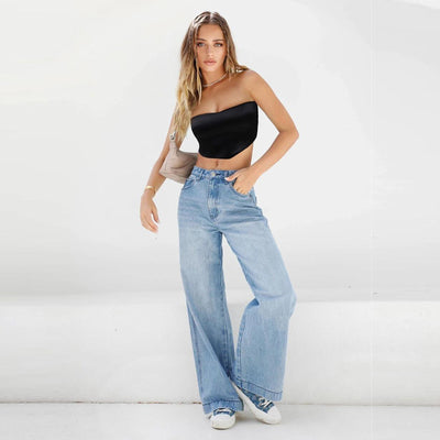 Relativity Leggings Wide Leg Pants for Women Jeans Leg Wide Mopping Pants Denim Jeans Pants Leg 18w Jeans for Women