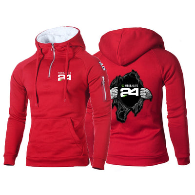 2022 Men’s HERBALIFE 24 New Zipper Hoody Sweatshirts Fleece Long Sleeve Hoodies Pocket Winter Slim Fit Warmer Sportswears Tops