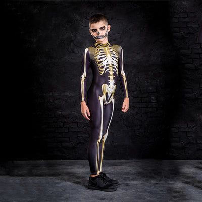 Halloween Cosplay Jumpsuit Women Kids Scary Costume Boy Girl Fancy Day of The Dead Family Carnival Party Parent-Child Skeleton