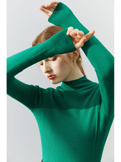 FSLE Women Velvet Half Turtleneck Bottoming Shirts Winter Slim Fit Long Sleeve Knitted Tops Office Lady Strech Solid Pullover