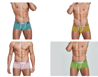 Fashion Printed Shorts Man&#39;s New Macaroon Colors Pure Cotton High-Grade Antibacterial U Convex Bag Male Four Corners