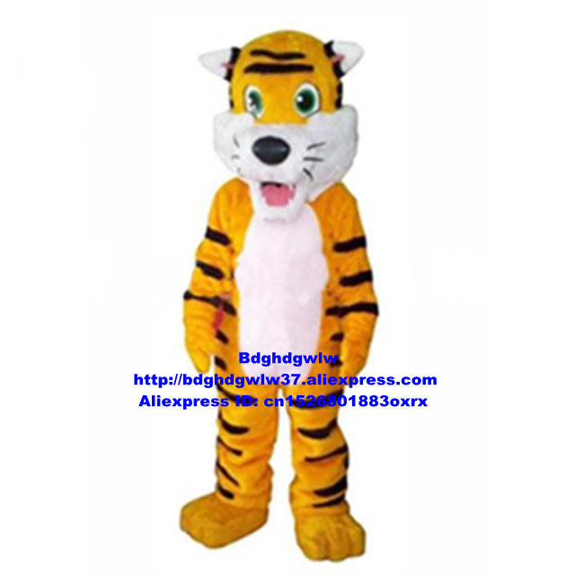 Long Fur Yellow Tiger Tigerkin Tigress Mascot Costume Adult Cartoon Character Public Holidays Marketplace Hypermarket zx2673