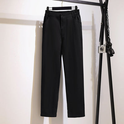 New 2022 ladies spring autumn plus size long pants for women large loose casual cotton pocket black trousers 3XL 4XL 5XL 6XL 7XL