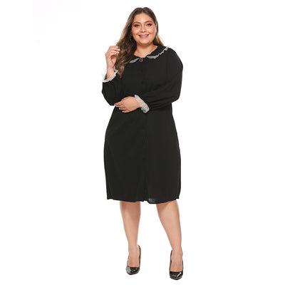 Spring Autumn Elegant Women Midi Skirt Dress Ladies Female Petticoat Sweet Chic A-Line Party Vestido Plus Size All-match