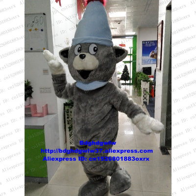 Grey Long Fur Gopher Field Mouse Vole Wild Rat Mascot Costume Adult Character Upacara Penutupan Enterprise Propaganda zx2275