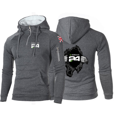 2022 Men’s HERBALIFE 24 New Zipper Hoody Sweatshirts Fleece Long Sleeve Hoodies Pocket Winter Slim Fit Warmer Sportswears Tops