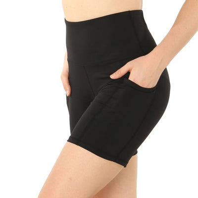 Women&#39;s Sports Shorts Peach Hip Fitness Pants Yoga Shorts Elastic Women&#39;s High Waist Shorts Running Bike Sports Pocket Leggings