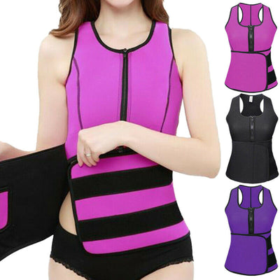 Women Lady Neoprene Corset Waist Trainer Vest Tank Workout Slimming Shapewear Sweat Belly Belt Body Shaper