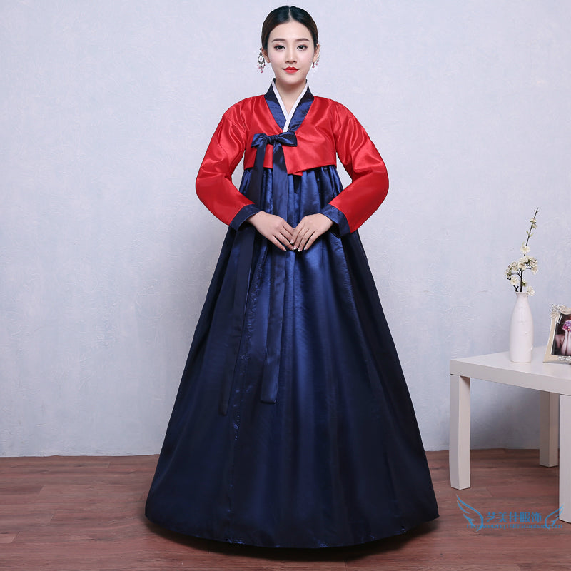 High Quality Multicolor Traditional Korean Hanbok Dress Female Korean Folk Stage Dance Costume Korea Traditional Costume Party