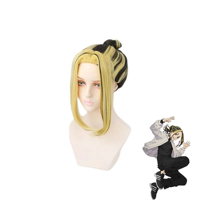 Anime Tokyo Revengers Hanemiya Kazutora Cosplay Wig Black Golden Wig Tokyo Manji Gang Captain Fiber Hair Woman Man