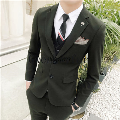 Gwenhwyfar Men&#39;s Business 3-Pieces Mens Suits Classic Fit Office 2 Button Suit Jacket &amp; Pleated Pants Set (Jacket+Trousers+Vest)