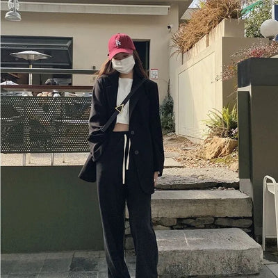 Zadily 2022 Autum Oversize Long Sleeve Gray Women Blazer Unisex Style Solid BF Loose Suit Blazers Winter Female Clothing Coat