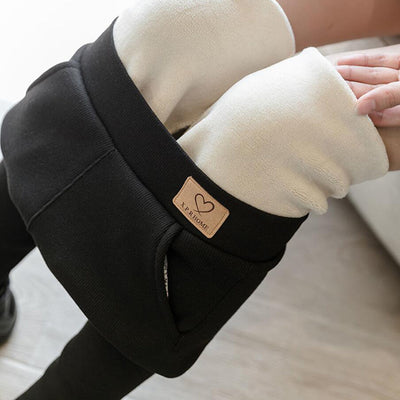 Winter Women's Warm Leggings High Waist Soft Pocket Leggings for Women Fleece Thick Pants Velvet Thermal Trousers H158