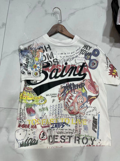 SM0792 Fashion Men's Tops & Tees 2022 Runway Luxury  European Design Short Print party style T-Shirts Men's Clothing