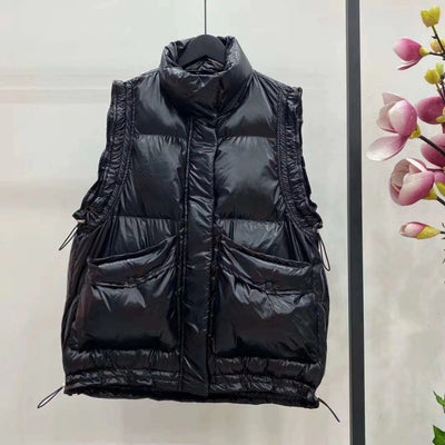 Down Jacket Vest Female 2021 Off-season New Korean Loose Short Style Wearing A Versatile Stand Collar Vest winter Coat women