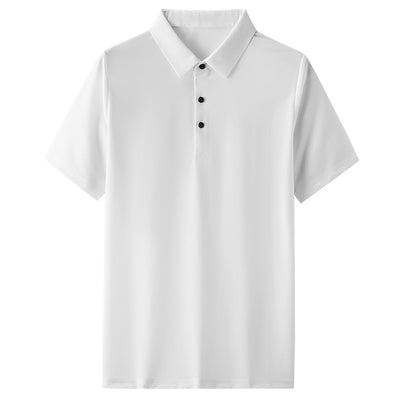 Man Summer Quick Dry Mercerized T-shirt Boys Breathable Iron-free Short Sleeve Button Up Office Wear Polo Shirt Plus Size 4xl
