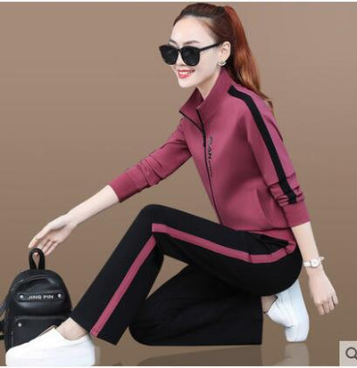 2021 Youth clothing for women Sporting suit 2 piece set Casual Tracksuit Womens office clothing set Autumn tops + trousers 1584