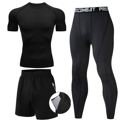 Men's Sports Running Suit Male Quick drying Sportswear Compression Clothes Fitness Training kit Thermal Underwear leggings