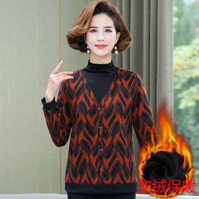 Autumn Women sweater knitted sweater Plus velvet long sleeve sweater Loose Casual Women Winter sweater 5XL
