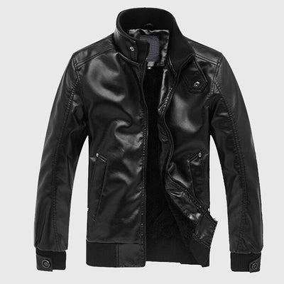 Men&#39;s Leather Jackets Men Stand Collar Coats Mens Motorcycle Leather Jacket Casual Slim Brand Clothing