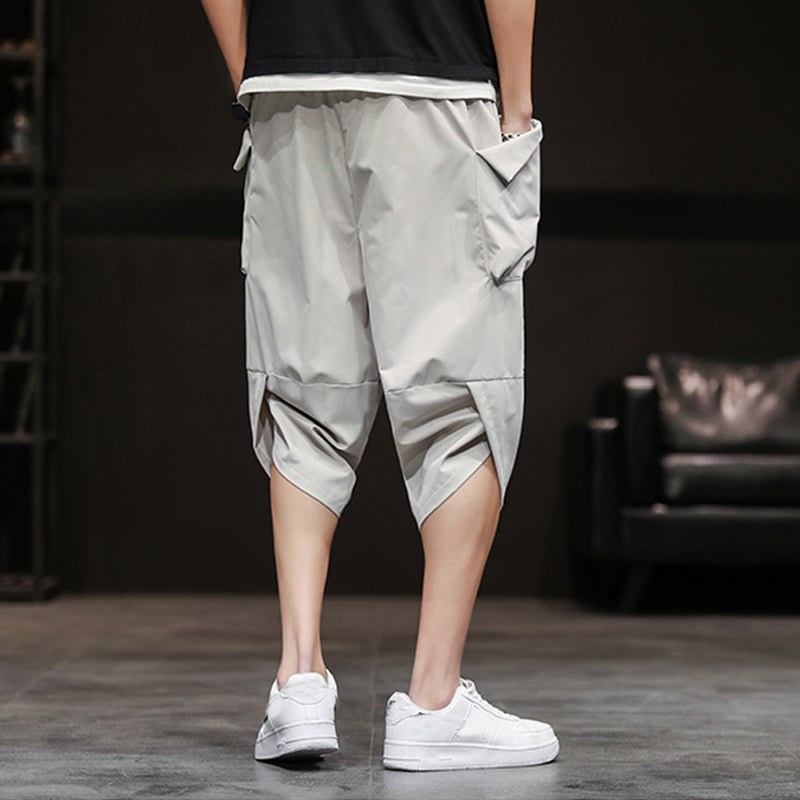 Summer Calf-Length Loose Casual Pants Mens Cross Pants Streetwear Harem Pants Men Japanese Streetwear Joggers
