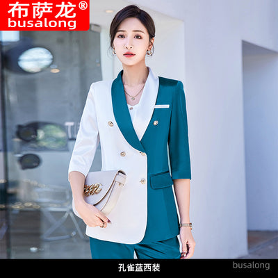 Spring and Summer Half SleeveOLBusiness Suit Fashion Casual Formal Wear Women&#39;s Temperament Slim-Fitting Work Clothes Business W